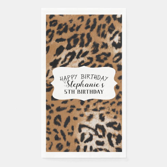 Servilleta De Papel Leopard Animal Print Kids Birthday Fiesta (Anverso)