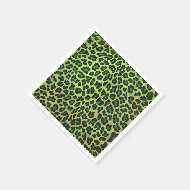 Servilleta De Papel Leopard Black and Green Print (Borde)