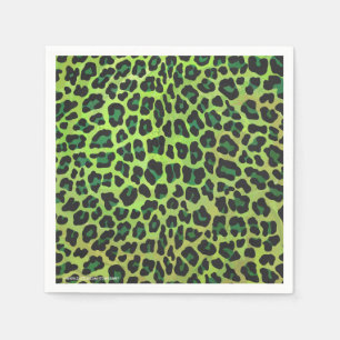 Servilleta De Papel Leopard Black and Green Print