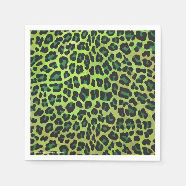Servilleta De Papel Leopard Black and Green Print (Anverso)