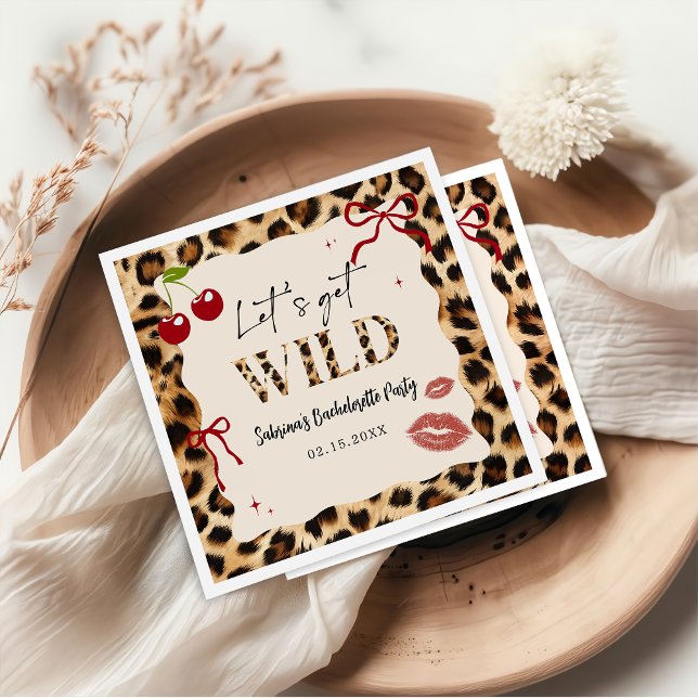 Servilleta De Papel Leopard Cheetah Bachelorette Weekend Party Napkins (Subido por el creador)