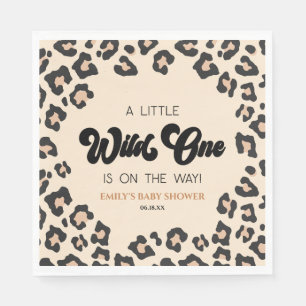 Servilleta De Papel Leopard Cheetah Print Wild One Baby Shower