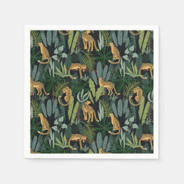 Servilleta De Papel Leopard Jungle Forest Illustration Seamless Custom