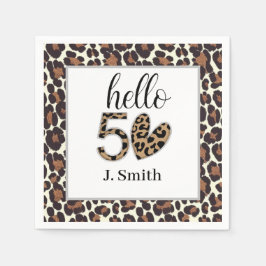 Servilleta De Papel Leopard print 50° cumpleaños