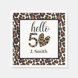 Servilleta De Papel Leopard print 50° cumpleaños