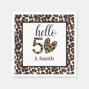 Servilleta De Papel Leopard print 50° cumpleaños