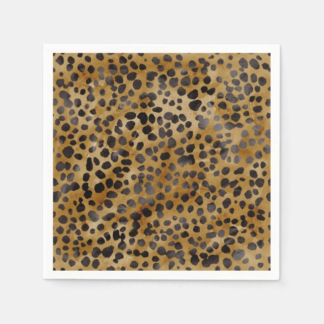 Servilleta De Papel Leopard Print Modern Trendy Bridal Shower (Anverso)