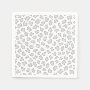 Servilleta De Papel Leopard Print Pastel Gray Sweet Baby Shower Fun