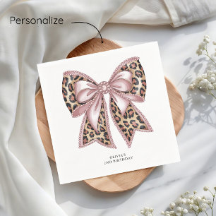 Servilleta De Papel Leopard Print Two Wild Bow 2Cumpleaños