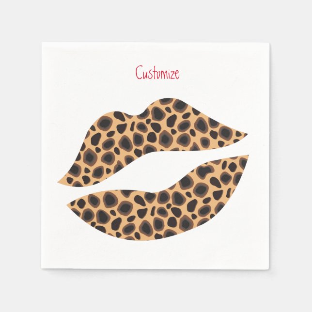 Servilleta De Papel Leopard Spots Lipstick Kiss Thunder_Cove (Anverso)