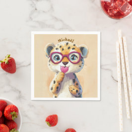 Servilleta De Papel Leopard Valentine's Day Heart Badge - Kids School