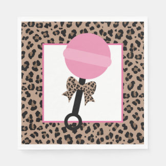 Servilleta De Papel Leopard y Baby Shower rosa
