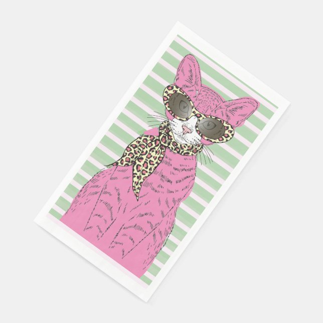 Servilleta De Papel Leopardo de gatos elegantes (Esquina)