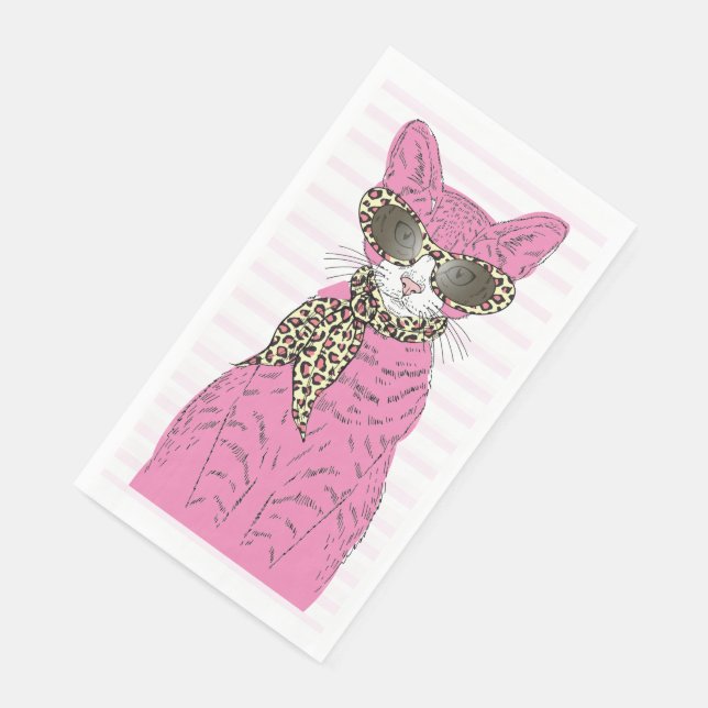 Servilleta De Papel Leopardo de gatos elegantes (Esquina)