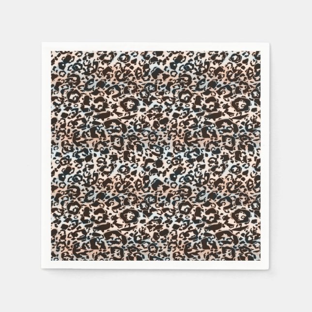 Servilleta De Papel leopardo, de moda, manchado, marrón, beige, piel, (Anverso)