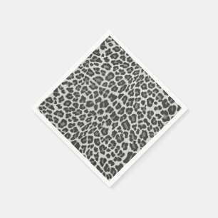 Servilleta De Papel Leopardo gris y gris claro