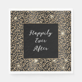Servilleta De Papel Leopardo negro y oro