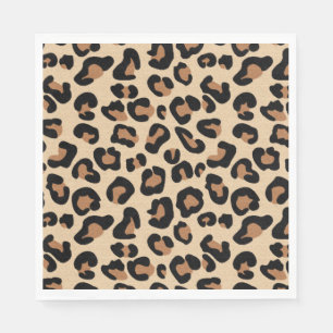 Servilleta De Papel Leopardo Print, Black, Rust and Tan