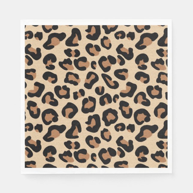 Servilleta De Papel Leopardo Print, Black, Rust and Tan (Anverso)