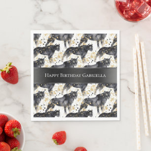 Servilleta De Papel Leopardos negros