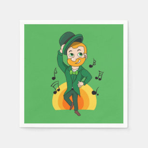 Servilleta De Papel Leprechaun bailando, personalizado de San Patricio