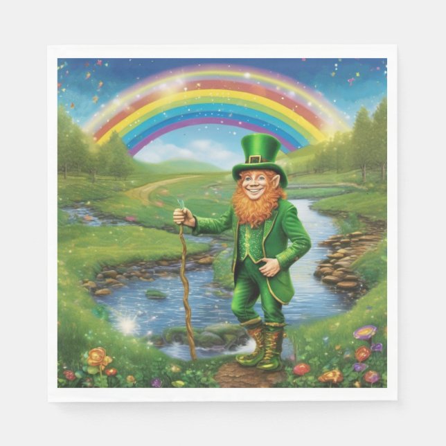 Servilleta De Papel Leprechaun Rainbow (Anverso)