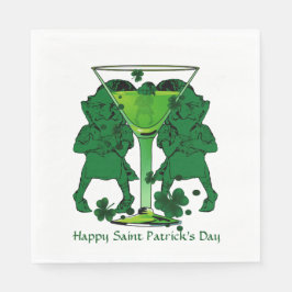 Servilleta De Papel Leprechauns Cocktail Shamrock St Patricks Day