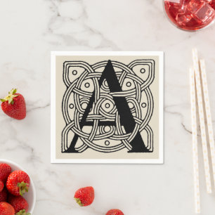 Servilleta De Papel Letra A Monograma De Knot Celta Vintage