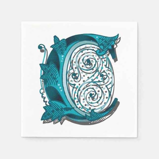 Servilleta De Papel Letra "C" elegante bordada (Anverso)