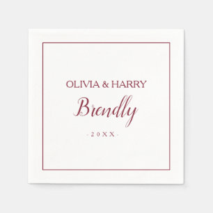 Servilleta De Papel Letra cursiva elegante   Napkin de papel de Boda b