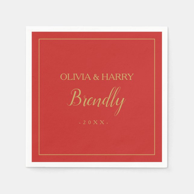 Servilleta De Papel Letra cursiva elegante | Napkin de papel de Navida (Anverso)