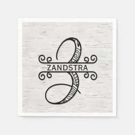 Servilleta De Papel Letra de monograma Z con apellido