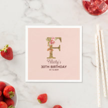Letra de nombre personalizada F rosas rosadas Rubo