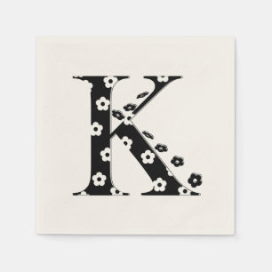Servilleta De Papel Letra de patrón de flor K