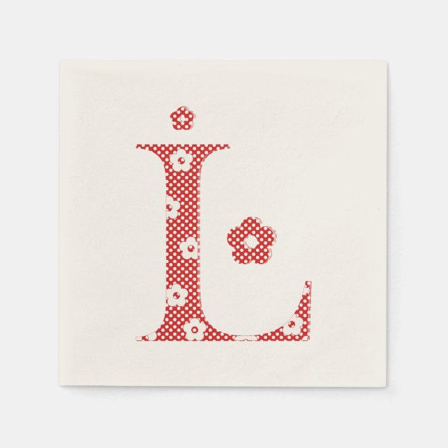 Servilleta De Papel Letra de patrón de flor L(roja) (Anverso)