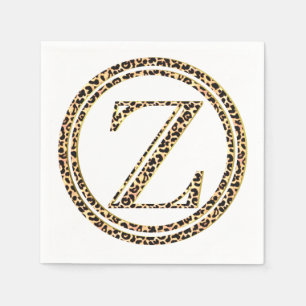 Servilleta De Papel Letra de patrón de leopardo Z