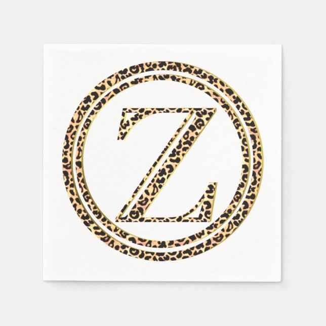 Servilleta De Papel Letra de patrón de leopardo Z (Anverso)