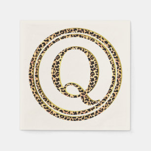 Servilleta De Papel Letra de patrón leopardo "Q"