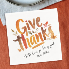 Servilleta De Papel Letra de pincel de gratitud otoñal naranja moderna