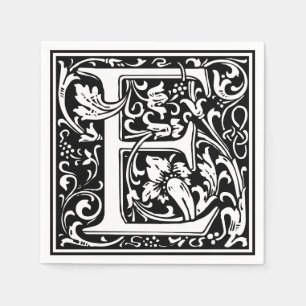Servilleta De Papel Letra E Monograma Medieval Art Nouveau