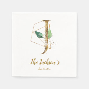Servilleta De Papel Letra estilizada J Boda floral servilletas