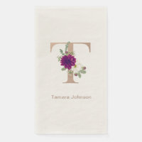 Letra floral bouqet personalizado monograma T