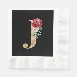 Servilleta De Papel Letra J de las iniciales de las vacaciones de invi