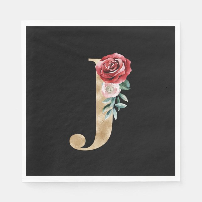 Servilleta De Papel Letra J de las iniciales de las vacaciones de invi (Anverso)