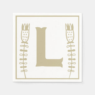 Servilleta De Papel Letra L Bloque alfabético Género Baby Shower neu