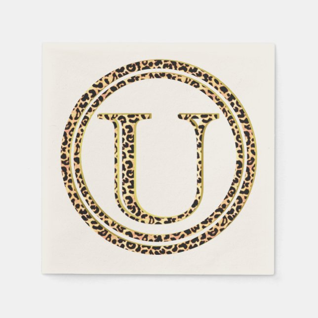 Servilleta De Papel Letra Leopard Pattern "U" (Anverso)