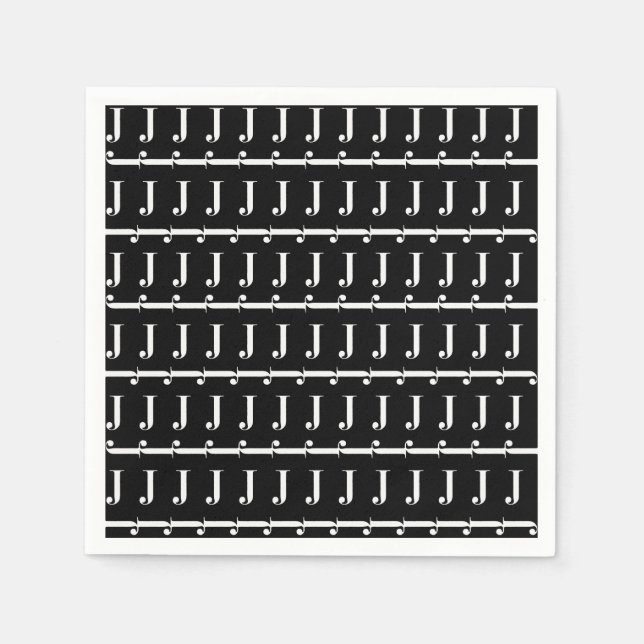 Servilleta De Papel Letra monográfica inicial J (Anverso)