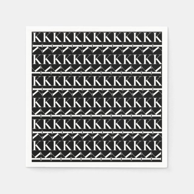 Servilleta De Papel Letra monográfica inicial K (Anverso)