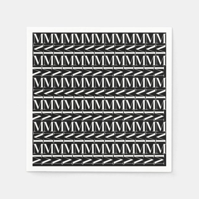 Servilleta De Papel Letra monográfica inicial M (Anverso)