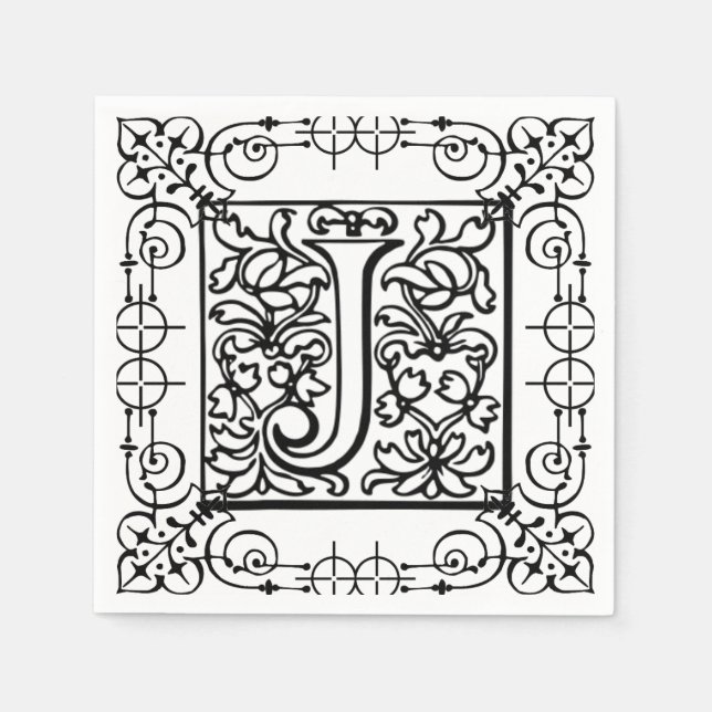 Servilleta De Papel Letra monográfica J (Anverso)